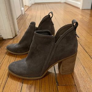 Gray booties with heel